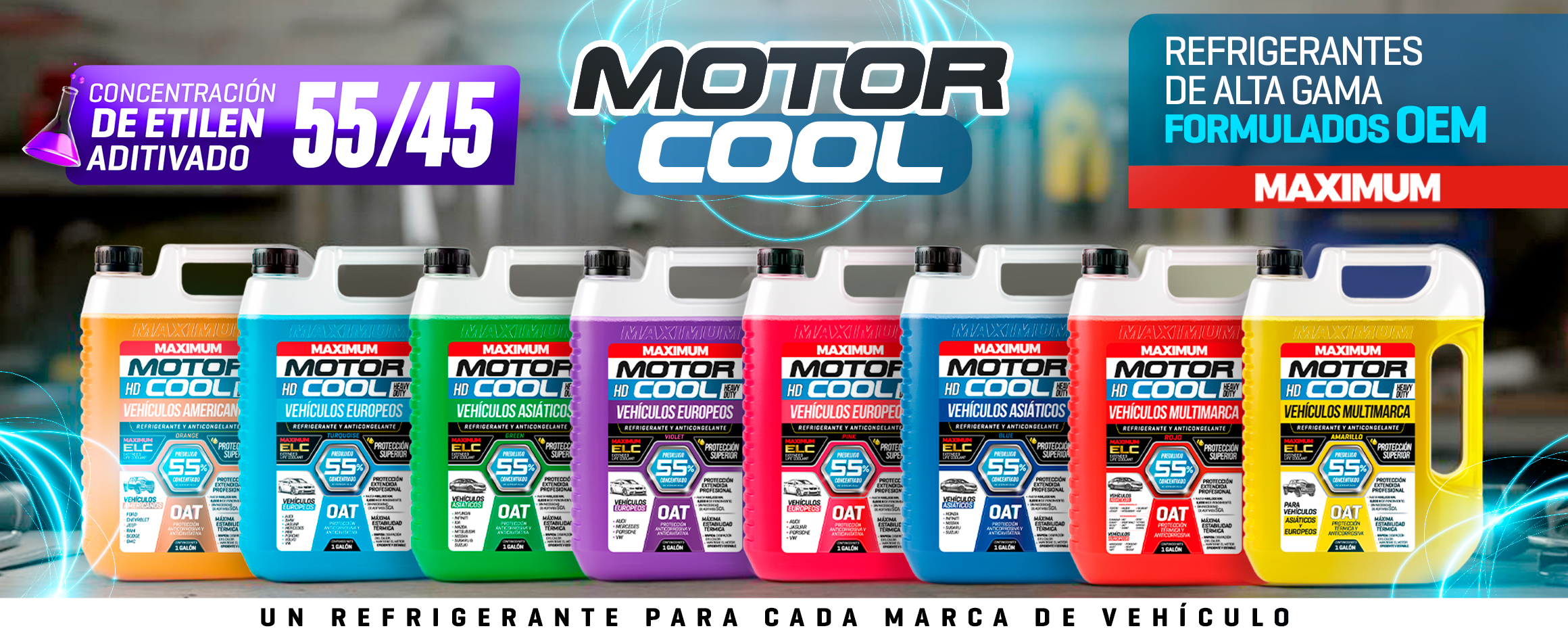 MAXIMUM – Motor Cool, refrigerantes de alta gama formulados OEM